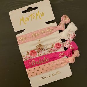 Bride To Be Hair Tie Pack Of 5 - Engagement Gift , Miss To Mrs